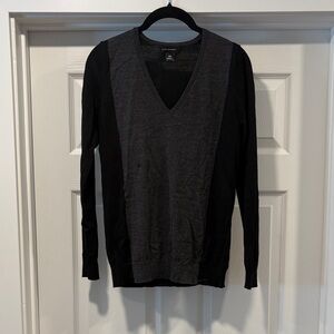 Men's V-Neck Sweater - Black and Gray